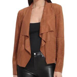 Bagatelle Collection Faux Suede Burnt Sienna Brown Colored Jacket